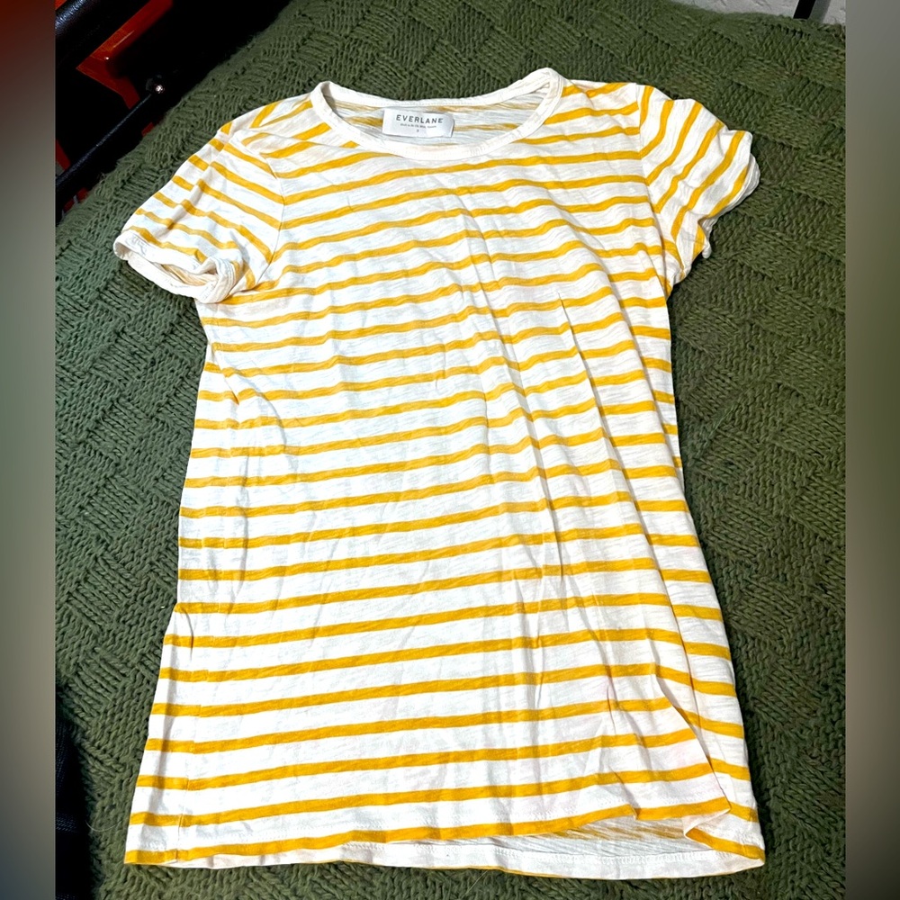 Everlane yellow and white striped shirt. Size: S